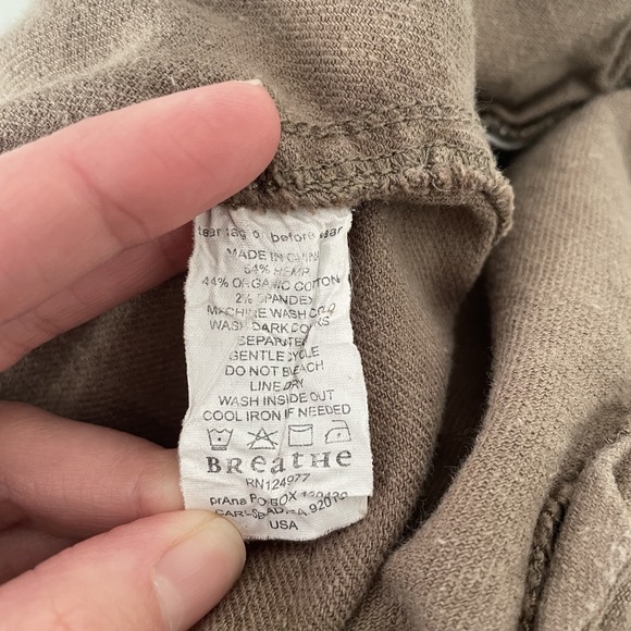 Prana Breathe Mens XXL Hemp Organic Cotton Brown Pants Outdoor Hiking Gorpcore - Picture 8 of 8